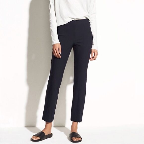 Vince Stitch Front Seam Slim Fit Ponte Pant in Coastal Blue - Picture 3 of 12